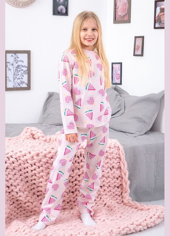 Розовая всесезон пижама для девочки кофта + брюки Носи своє