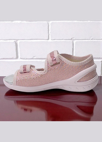 Светло-розовые ортопедические текстильные слипоны тапочки для мальчика сменная обувь валди Waldi