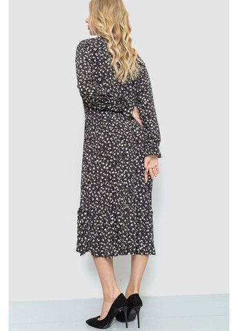 Черное праздничный платье свободного кроя с цветочным принтом, 204r201 Ager