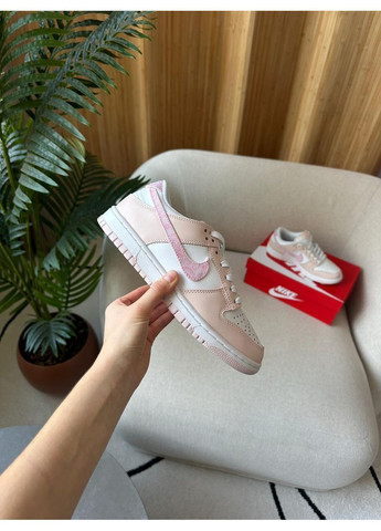Кроссовки женские Nike Pink Paisley No Brand SB Dunk Low белые демисезоны (368870512)