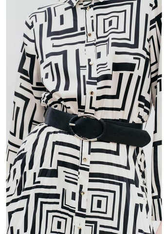 Белое атласное платье с принтом и ремнём Zara