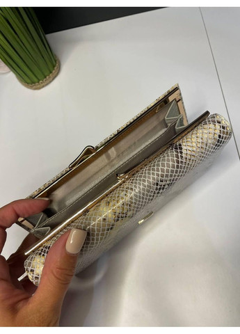 Классический женский кошелек со змеиным золотым принтом. No Brand (370381506)