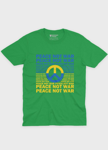 Зеленая летняя женская футболка с патриотическим принтом (ts001-3-keg-005-1-066-f) Modno