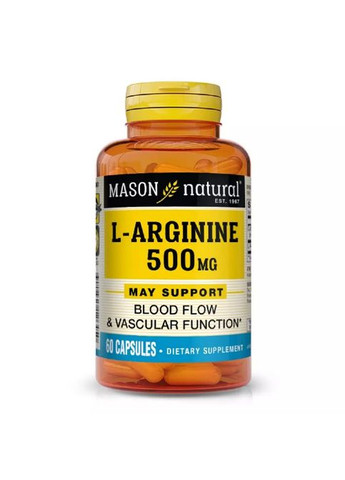 L-Arginine 500 mg 60 Caps Mason Natural (288050772)