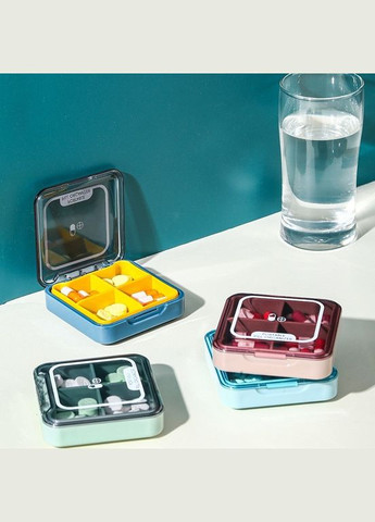Карманная таблетница на 4 отделения Pill organizer №3 No Brand (338400923)