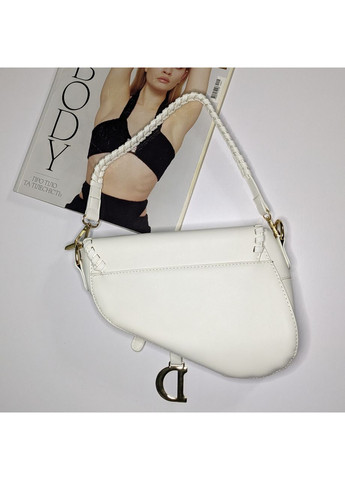 Якісна жіноча сумка сідло Christian Dior, нова модна сумка сідло білого кольору з грубим ремінцем No Brand (362588062)