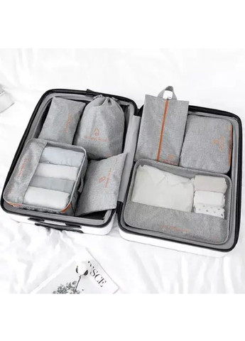 Набор комплект сумок органайзеров туристических для хранения вещей одежды белья в чемодане 7 штук (476845-Prob) Серый Unbranded (291984577)