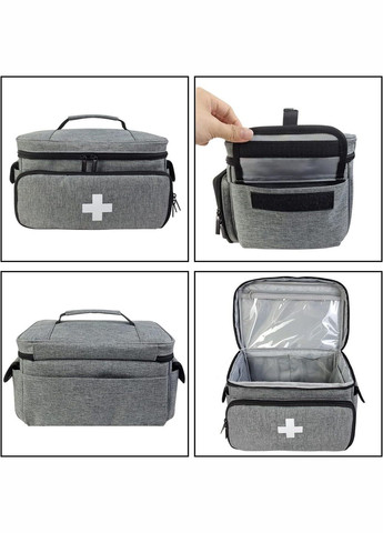 Аптечка, Якісна сумка-органайзер для медикаментів Велика Сіра ( код: IBH052S ) Profi Care (331902225)