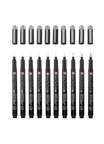 Набор лайнеров Pigma Micron Black Edition 10шт (003-12) + пенал (POXSDKB10) Sakura (335394150)