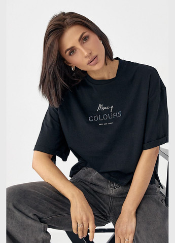 Футболка с надписью из бисера Lurex - (326065785)