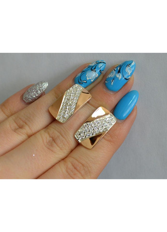 Сережки срібні з золотом Silver Style (367112872)