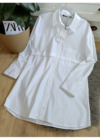 Білий коротка сукня сорочка оверсайз Zara