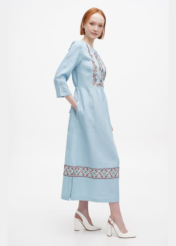 Голубое платье млада, оранжевый, р.48, код 0302/48/200 ГАЛЕРЕЯ ЛЬОНУ