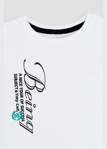 Белая летняя футболка с коротким рукавом для мальчика цвет белый цб-00244127 Toontoy