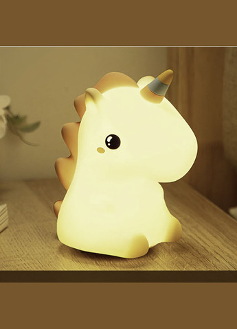 Сенсорный ночник-светильник тактильный аккумуляторный силиконовый с пультом управления "Единорог" No Brand (334011321)