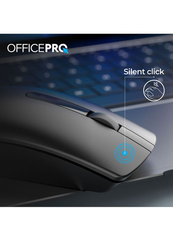 Миша M175B Silent Click Wireless Black OfficePro (306940865)