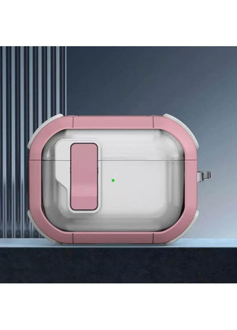 Футляр протиударний Locking Button для навушників Airpods Pro Pink No Brand (361077912)