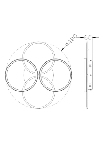 Управляемая светодиодная люстра OSAKA 70W 4R-APP-490x65-WHITE-220-IP20 ESLLSE (360882334)