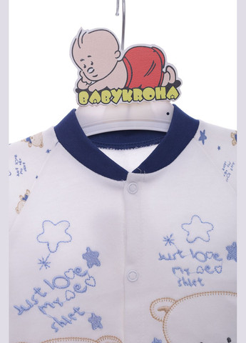 Білий демісезонний комплект розпашонка, повзунки та шапочка трикотажний ведмедик білий 62 см (36962) BABYKROHA