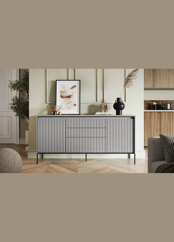 Комод 2д3ш Тренд / Trend сірий/чорний з підсвіткою TR-01 LENART (360548587)