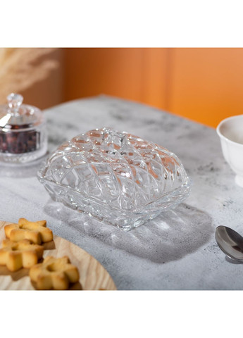 Масленка стеклянная для сливочного масла с крышкой 16.5х10.5х8 см подставка для сливочного масла HP-YH-45 (A-033646) Yiwu (361242372)