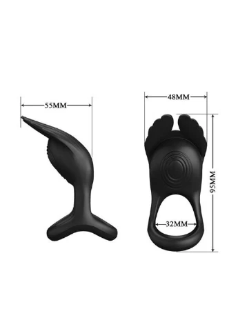 Эрекционное кольцо Silas Vibrant Penis Ring Black Pretty Love (396643936)