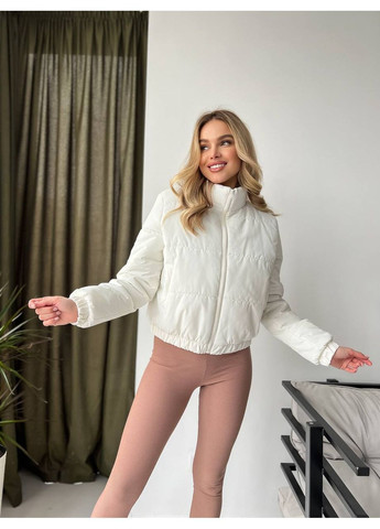 Молочна демісезонна куртка плащівка + синтепон 150 No Brand