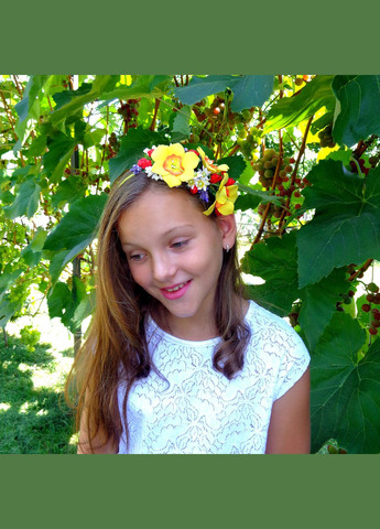 Обруч для волосся з квітами ручної роботи "Жовті Нарциси" No Brand (349842874)