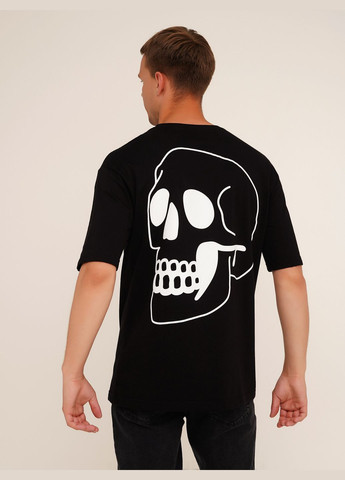 Черная футболка с принтом мужская p-mb02304 черный shop (2000990527356) LAWA