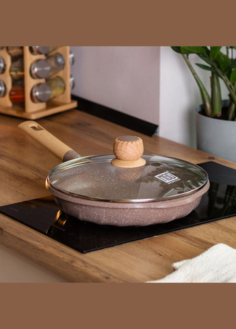 Сковорода універсальна алюмінієва 28 см з антипригарним покриттям, кавовий MGC (322771169)