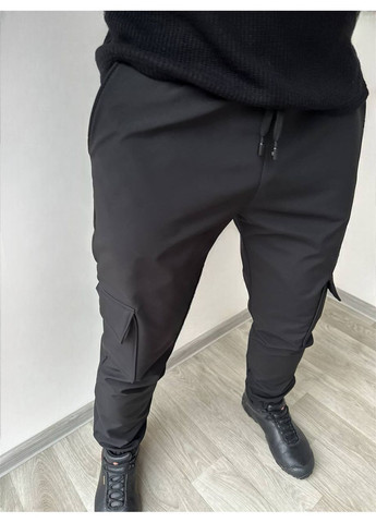 Черные спортивные, повседневный, нарядные, кэжуал демисезонные зауженные брюки No Brand