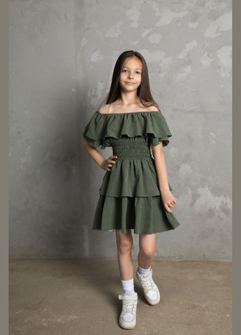 Комбінована сукня майя (софт) оливковий Cvetkov (299339295)