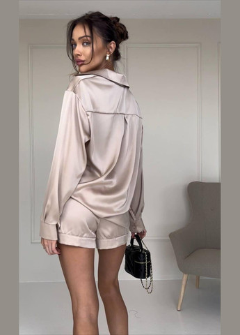 Костюм женский шелковый шорты и рубашка JUGO Atelier (293510668)