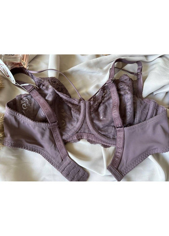 Коричневый бюстгальтер кружевной с портупеей без поролона мокко ORIETTA AVEC