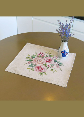 Салфетка декоративная на стол квадратная гобеленовая "Нежная роза" Maystat (305390768)