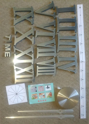 3D годинник настінний темно-сірий Римські цифри Б230-47' No Brand (302242296)