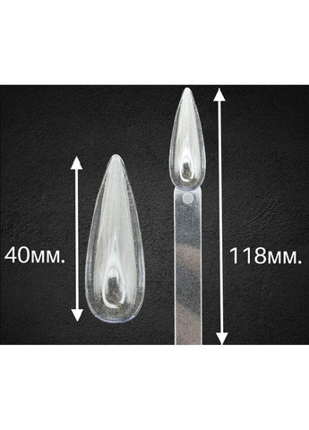 Палітра Віяло на 40 типсів, "Стилет - Мигдаль", 11,8 см. Молочний. MagicNail (292734216)