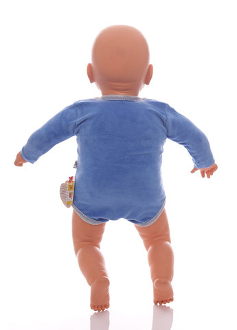 Боди с длинным рукавом для мальчика велюр синее конфетки MiniPapi 68 см (30024) BABYKROHA (297199025)