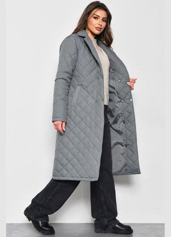 Оливкова демісезонна куртка жіноча демісезонна подовжена темно-оливкового кольору Let's Shop