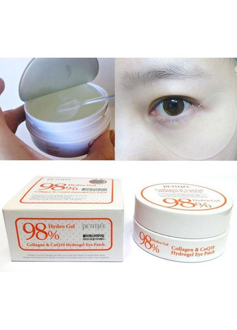 Гідрогелеві патчі для шкіри навколо очей із колагеном 98% Collagen & Q10 Hydrogel Eye Patch 60 шт. Petitfee (358500118)