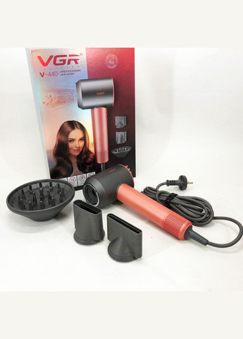 Дорожный мощный фен для волос V-440, Мощный ионный фен, Фен мощный, Классический фен FJ-962 для волос VGR (349512146)