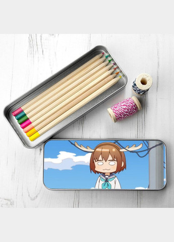 Пенал шкільний для хлопчика та дівчинки металевий Моя подруга-оленичка Нокотан #008 7*18 см Silver No Brand (309156152)