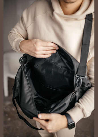 Дорожня сумка Смуга Білий Найк чоловіча для подорожей чорна 50*26*20 см, спортивна сумка чоловіча No Brand (354722034)