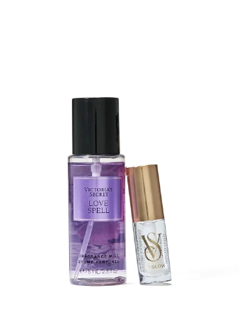 Подарочный набор — мост и блеск для губ Love Spell Victoria's Secret Mist & Kiss Two-Piece Gift Set (329715711)
