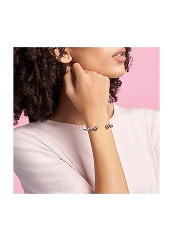 Срібний відкритий браслет-бангл Пандора із застібками з покриттям 14K рожевим золотом 588291 Kabluchka (355344744)