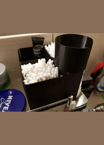 Органайзер для ватных дисков, ушных палочек, средств гигиены Серый UA3D (303925315)