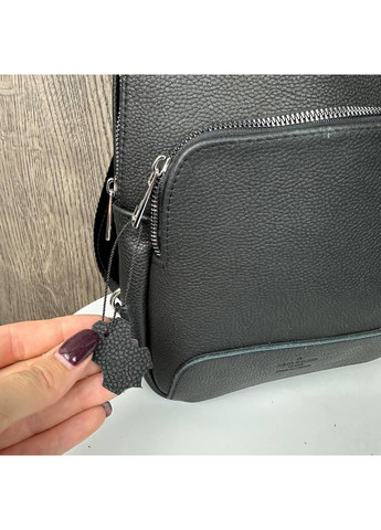 Кожаная мужская сумка бананка мессенджер на грудь стиль Луи Витон черная барсетка из натуральной кожи для мужчин и женщин ProDobro (363221573)