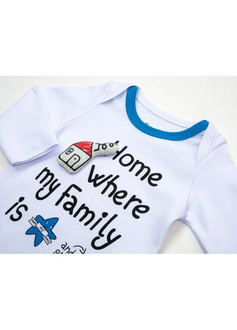 Комбінований демісезонний набір дитячого одягу з будиночком (15011-68b-blue) Miniworld