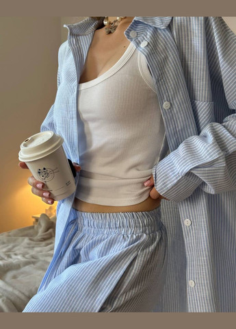 Лёгкий летний костюм в полоску“Blue Breeze” No Brand С1527-140/1 (342371636)