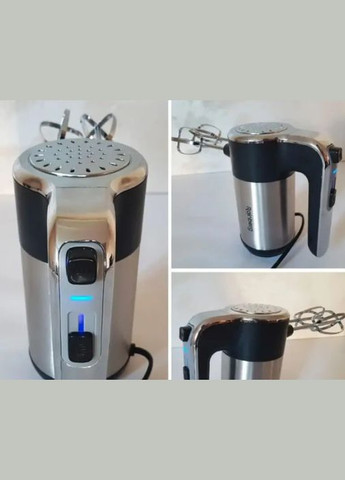 Миксер кухонный ручной RB-2215 5 режимов 600 Вт с насадками для замешивания крутого теста Черный Rainberg (297331557)